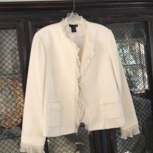 WDNY White Acrylic Tweed Jacket